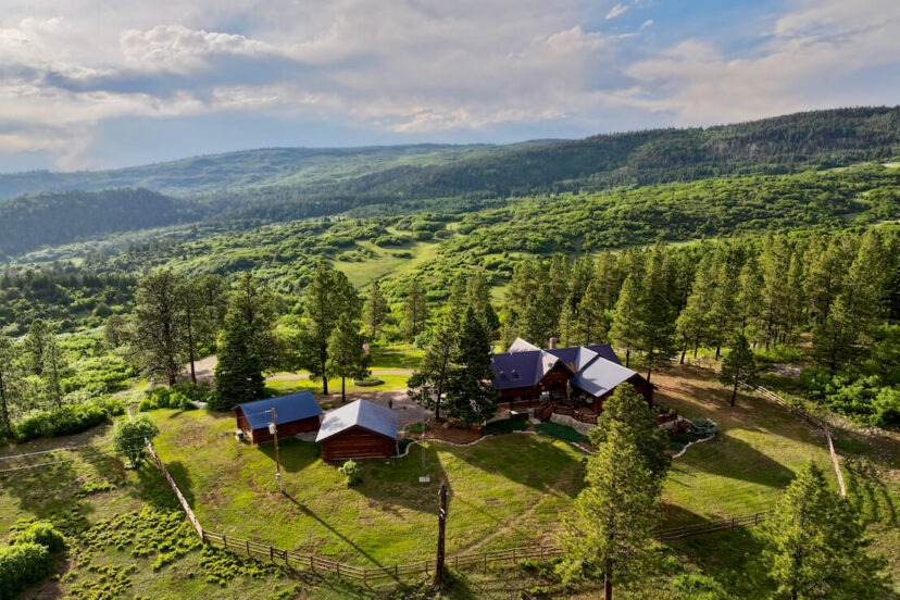 Arial view of a western ranch